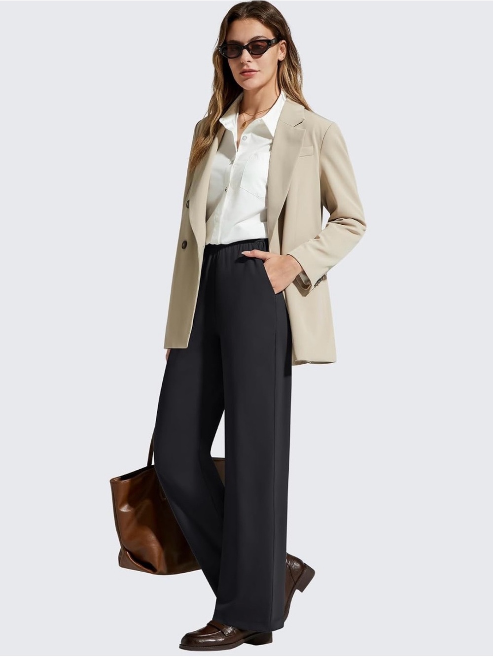 Michael Kors women’s 0X Wide-Leg Black Dress Pants - Classic Tailored Style